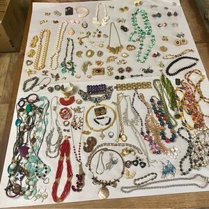 Vibrant Red and Blue Beaded Necklaces